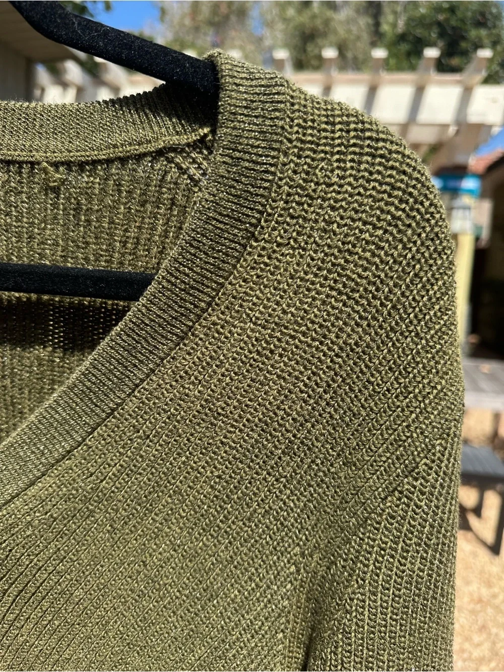 J. Crew Olive Green V-Neck Button Cardigan Sweater